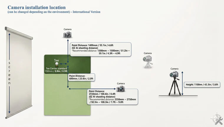 VTrack golf simulator SwingEZ Camera Installation and set up