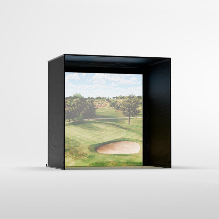 Golf enclosure with screen for golf simulator 8x8